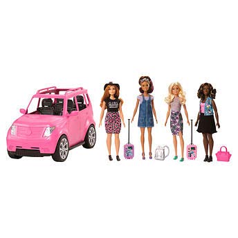 Road trip barbie suv best sale with 4 barbie dolls